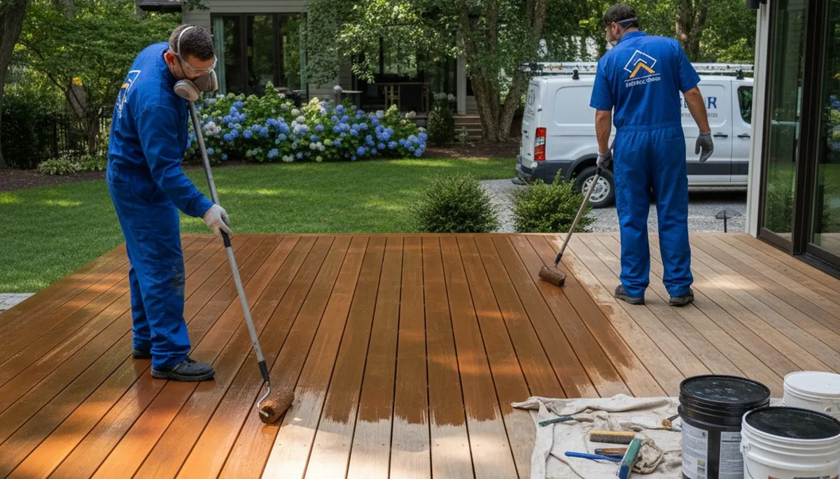 Deck staining service in Olathe, KS by Olathe Paint Pros for weather-resistant wood protection
