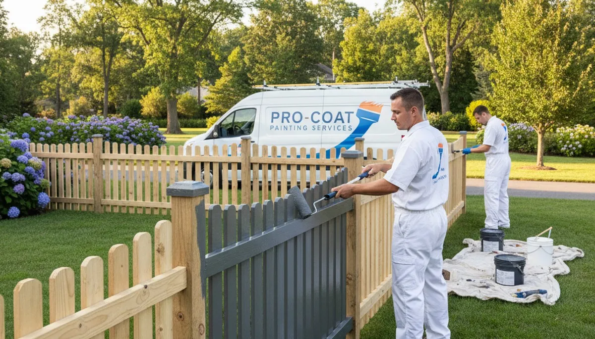 Fence painting in Olathe, KS by Olathe Paint Pros for durable exterior protection