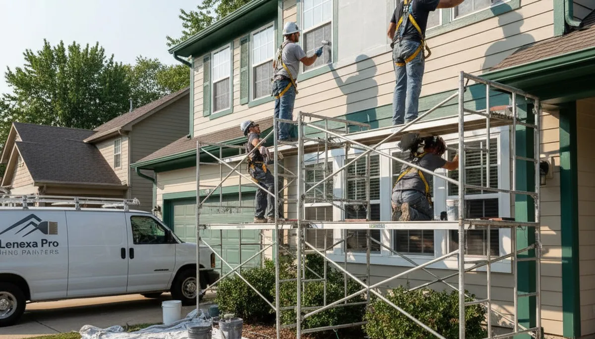 Professional painters at work in Olathe, KS for residential and commercial painting services