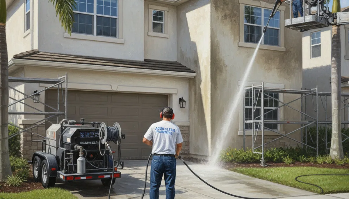Pressure cleaning service in Olathe, KS for removing pollen, mildew, and storm grime from exterior surfaces